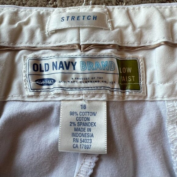Light Tan Khaki Old Navy Low-Rise Straight Leg Cotton Pants Sz 16 - Picture 4 of 5
